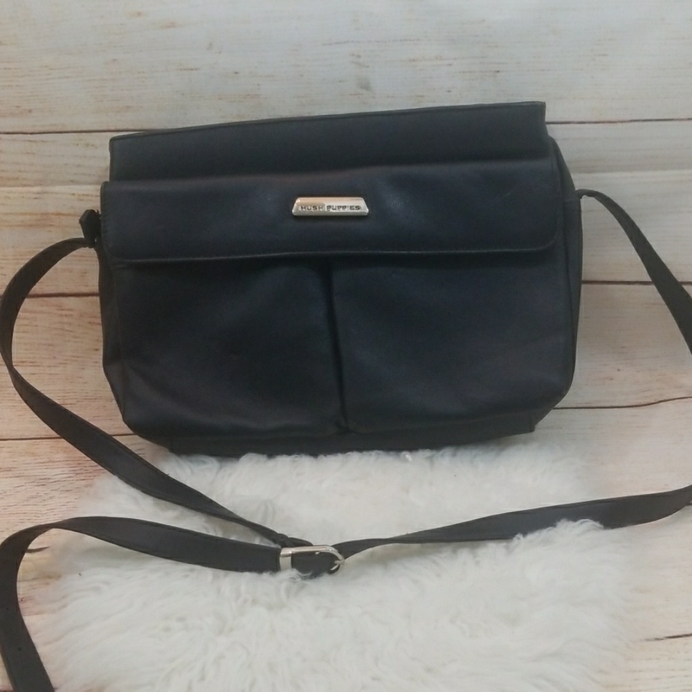 Hush Puppies leather crossbody blue adjustable crossbody shoulder bag handbag